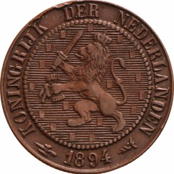 2½ cent. Wilhelmina. 1894. Prachtig.