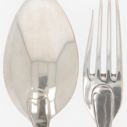 Lepel & vork (Zwolle Carl Wilhelm Höfeld 1771) zilver.