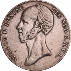 2½ gulden. Willem II. 1845 met streep. Zeer Fraai -.