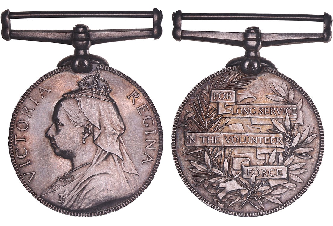 1895. Great-Britain. Medal for long service in the volunteer army.