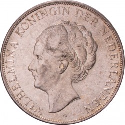 2½ gulden. Wilhelmina. 1938 Grofhaar. Prachtig.