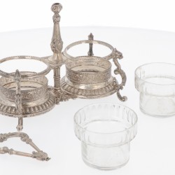 (3) delig lot zoutkelders & condimentset zilver.