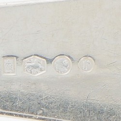 (12) delige set koffielepels "Haags Lofje" zilver.