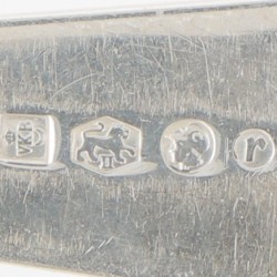 (8) delige set lepels "Haags Lofje" zilver.