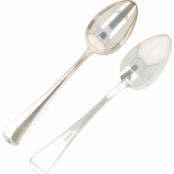 (8) delige set lepels "Haags Lofje" zilver.