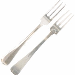 (8) delige set vorken "Haags Lofje" zilver.