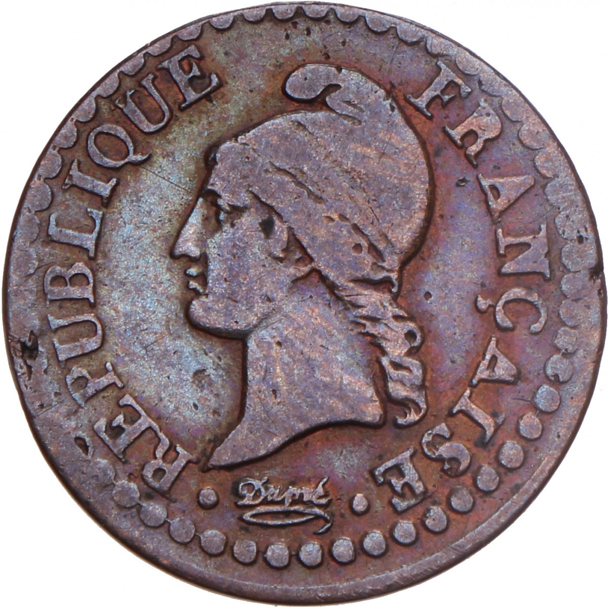 France. Republic. Centime. An 6 A.