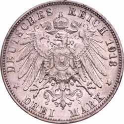 German states. Württemberg. Wilhelm II. 3 Mark. 1913 F.