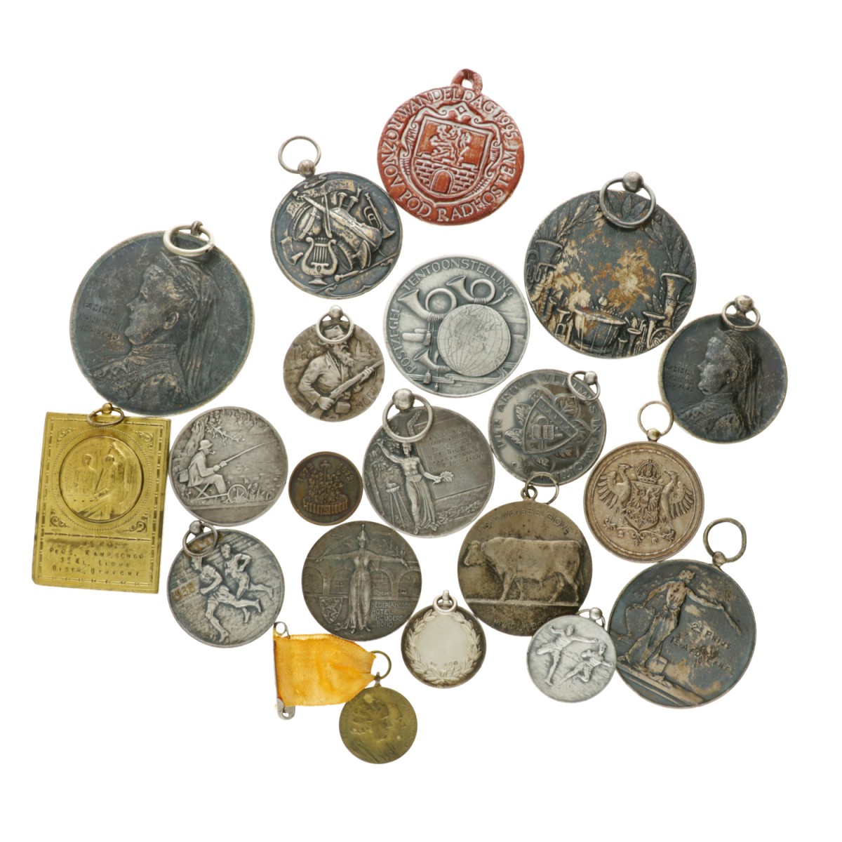 Nederland. Lot (20) Zilveren en bronzen penningen.