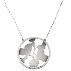 Arno Malinowski voor Georg Jensen no.105 zilveren collier met 'Butterflies' hanger - 925/1000.