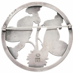 Arno Malinowski for Georg Jensen no.283 zilveren 'Butterflies' broche - 925/1000.