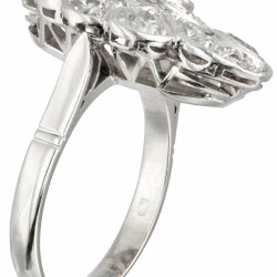14 kt. Witgouden ring bezet met ca. 1.66 ct. diamant.