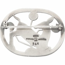Arno Malinowski for Georg Jensen no.256 zilveren 'Kneeling Deer' broche - 925/1000.