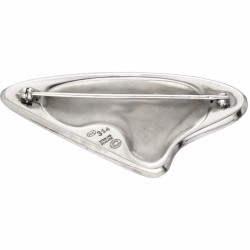 Henning Koppel voor Georg Jensen no.314 zilveren broche met blauwe emaille - 925/1000.