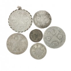 Austrian Netherlands. and Austria. Lot (6) Escalins - Kronenthaler. 18th century.