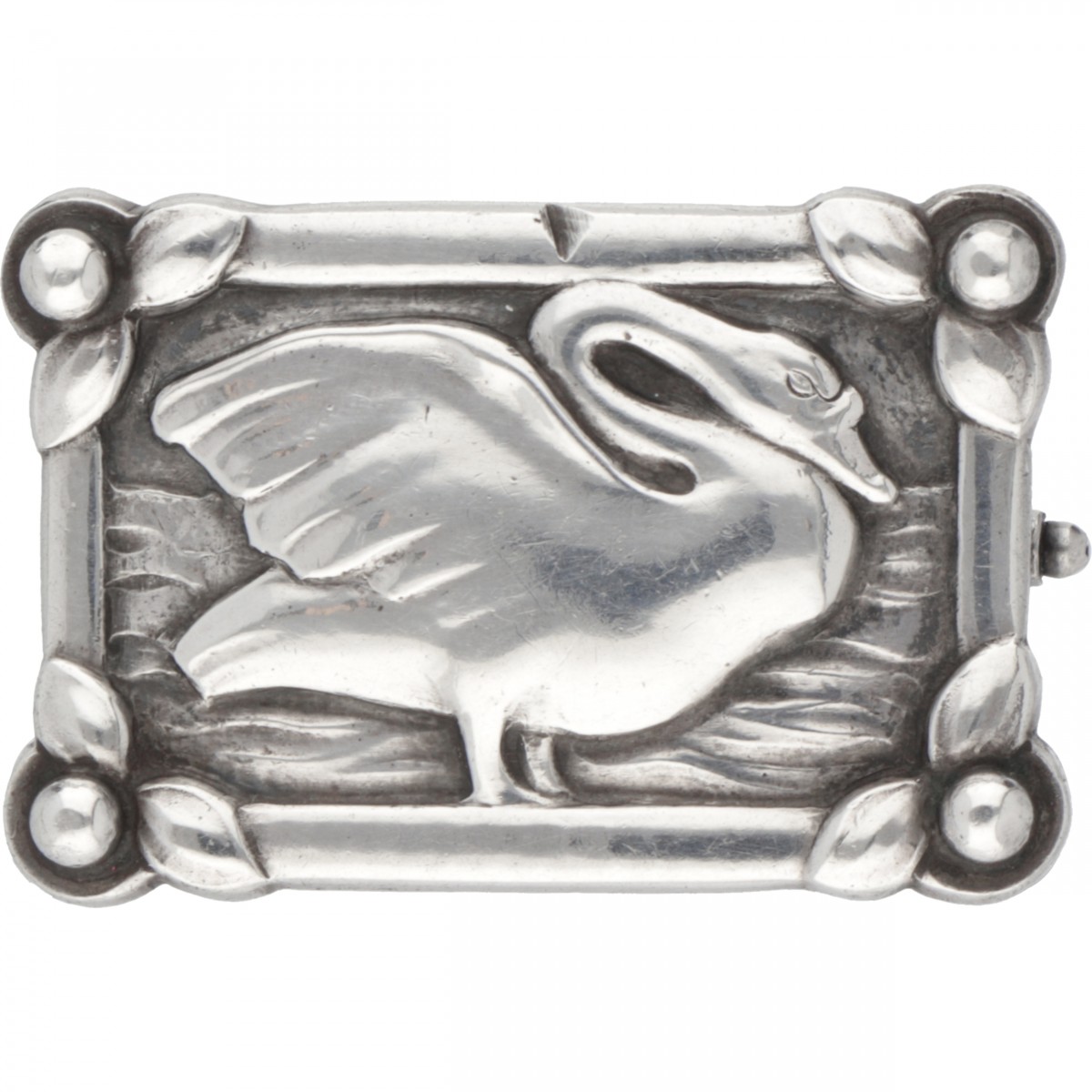 Vroege Georg Jensen no.213 zilveren 'Swan' broche - 830/1000.