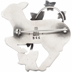Arno Malinowski for Georg Jensen no.311 zilveren 'Lamb and Ivy' broche - 925/1000.