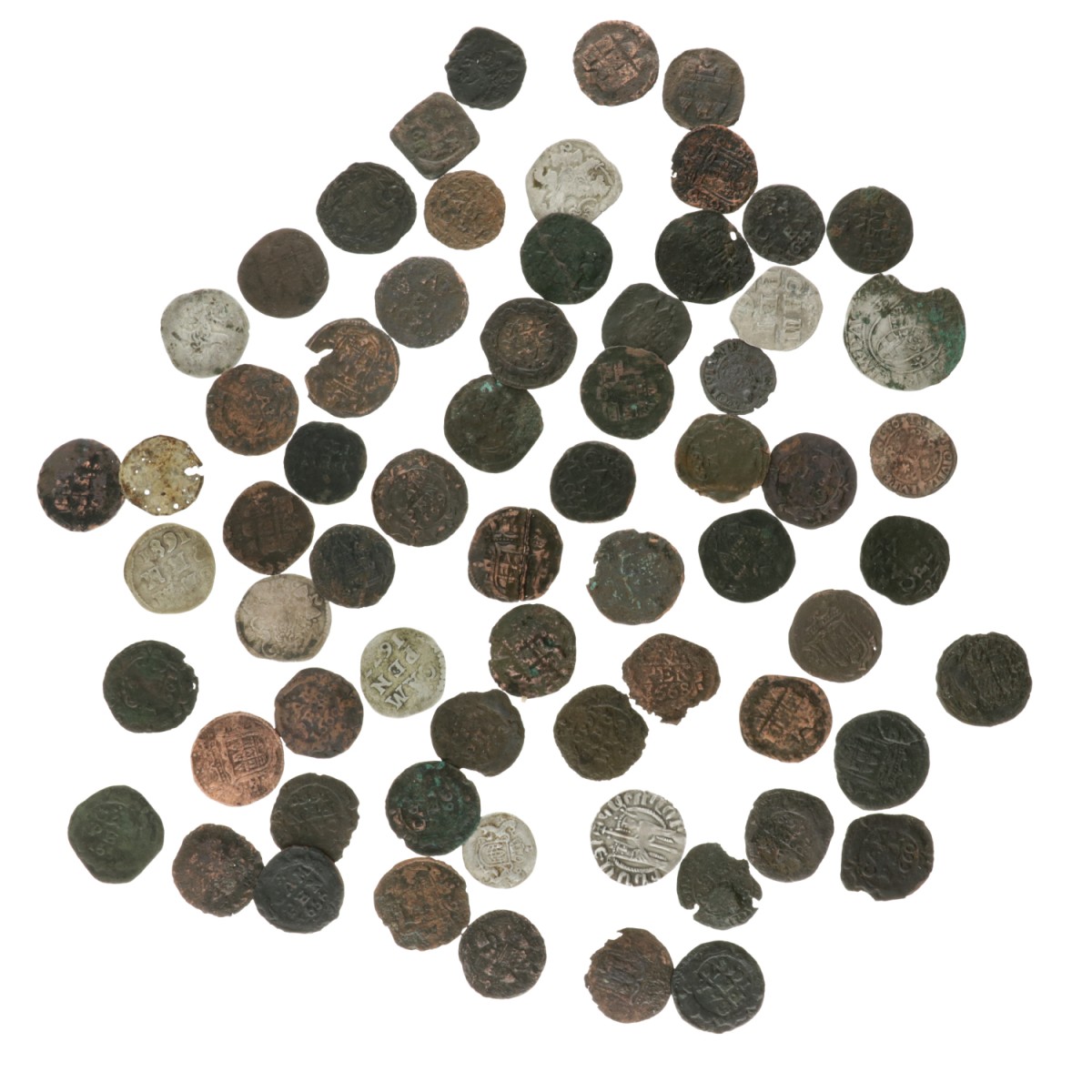 Lot (66) Zilver en Koperen Munten. 17e Eeuw. Gemiddeld Zeer Fraai.