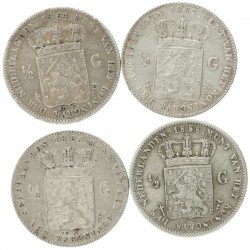 Lot (4) ½ Gulden. Willem III. 1857 - 1864. Gemiddeld Zeer Fraai.