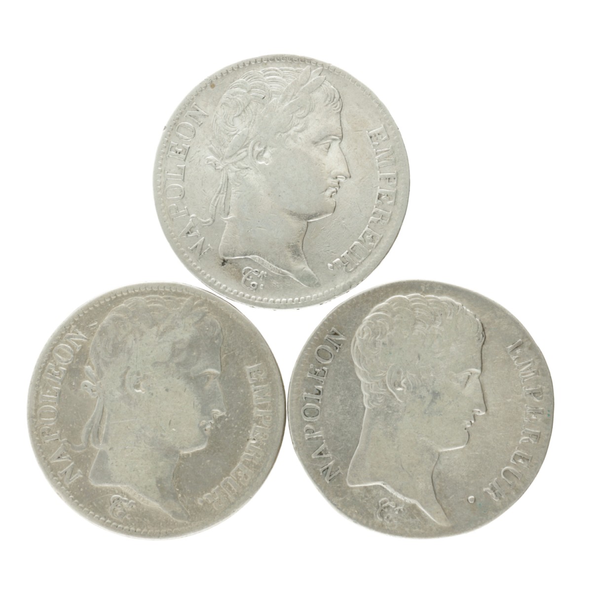 France. Napoleon I. Lot (3) 5 Francs. 1807 - 1812.