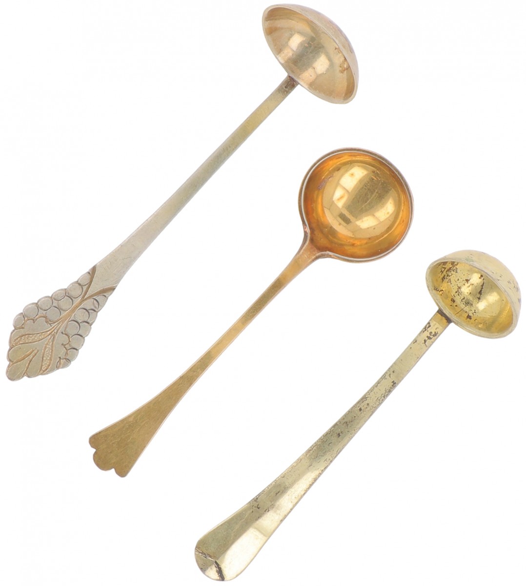 (3) delig lot miskelk-lepeltjes zilver.