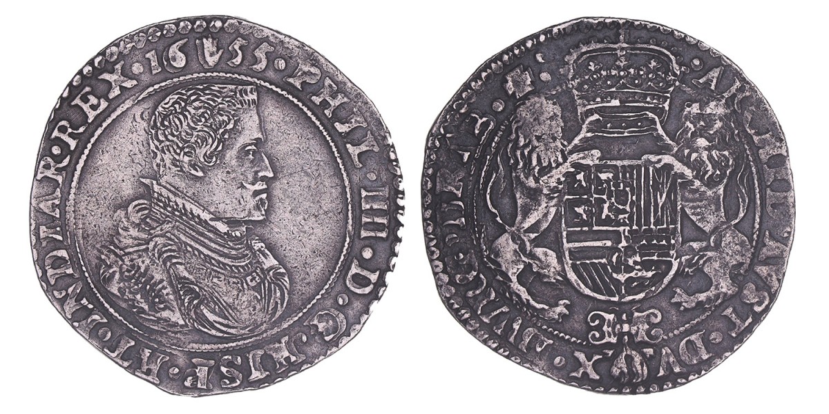 Dukaton Philips IV, Brabant (Antwerpen) 1655. Zeer fraai +.