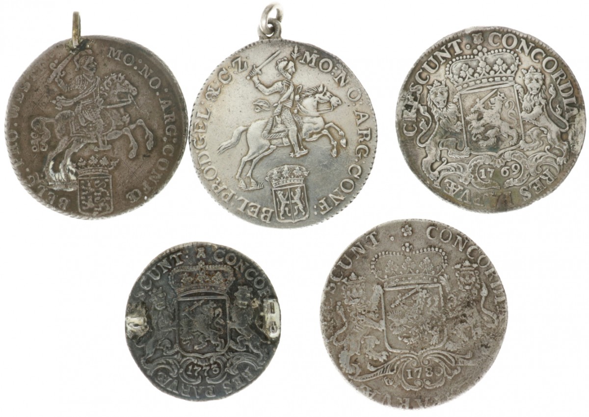 Lot (5) 1 Ducaton - ½ Ducaton. 1769 - 1792. Gemiddeld Zeer Fraai.