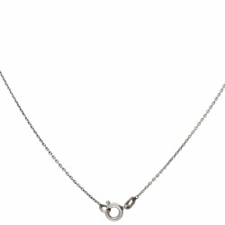 Collier met 14 kt. witgouden art deco hanger bezet met roos geslepen diamant.
