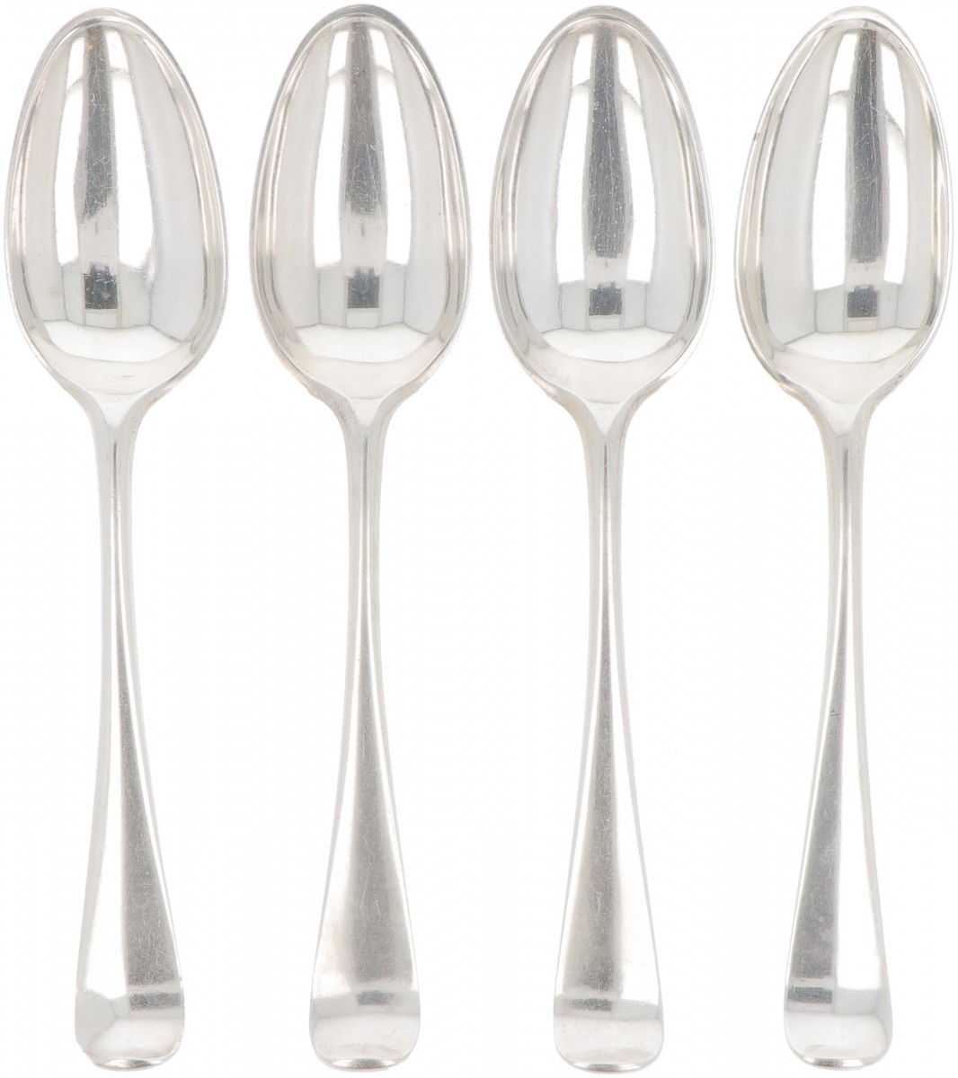 (4) delige set diner lepels ('s-Hertogenbosch Adrianus van de Wetering 1789-1811) zilver.