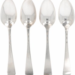 (4) delige set diner lepels ('s-Hertogenbosch Adrianus van de Wetering 1789-1811) zilver.