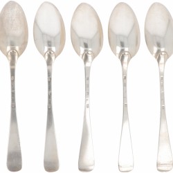 (5) delige set dinerlepels (Zwolle Klaas Wijns 1785-1811) zilver.