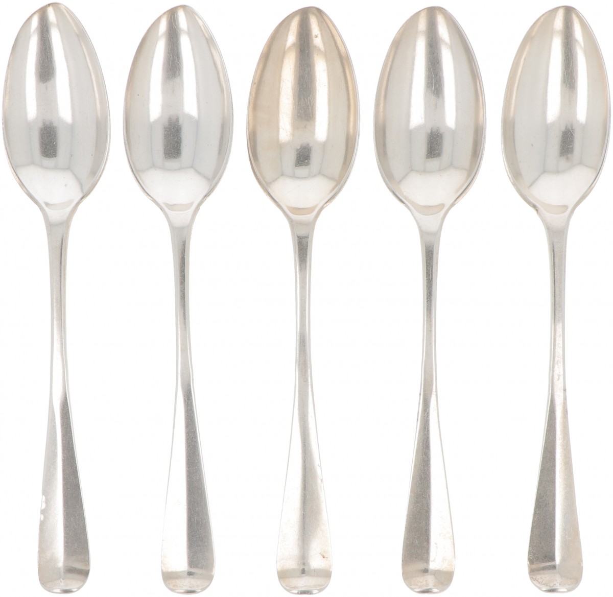 (5) delige set dinerlepels (Zwolle Klaas Wijns 1785-1811) zilver.