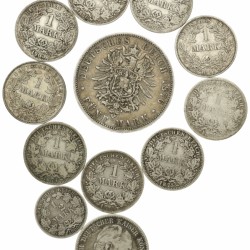 Germany. Lot (12) ½ Mark - 5 Mark. 1874 - 1911.