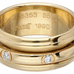 18 kt. Geelgouden Piaget 'Possession' ring bezet met ca. 0.28 ct. diamant.