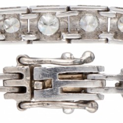 14 kt. Witgouden art deco schakelarmband bezet met ca. 1.03 ct. diamant.