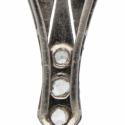 Zilveren art deco hanger bezet met roos geslepen diamanten - BWG.