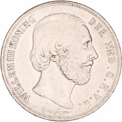 2½ Gulden. Willem III. 1853. Fraai / Zeer Fraai.