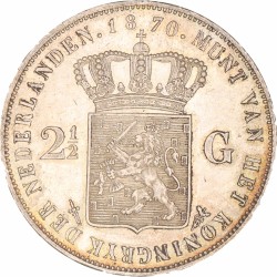 2½ Gulden. Willem III. 1870. Prachtig.