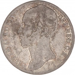 1 Gulden. Contemporaine vervalsing in lood. Willem II. 1845. Fraai / Zeer Fraai.