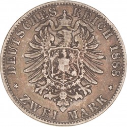 German States. Saxony. Albert. 2 Mark. 1888.