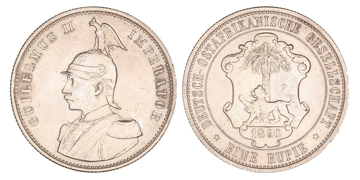 German East Africa. Wilhelm II. Rupie. 1890.