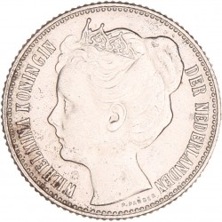 ½ Gulden. Wilhelmina. 1908. Prachtig / UNC.