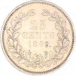 25 Cent. Willem II. 1849. Prachtig -.