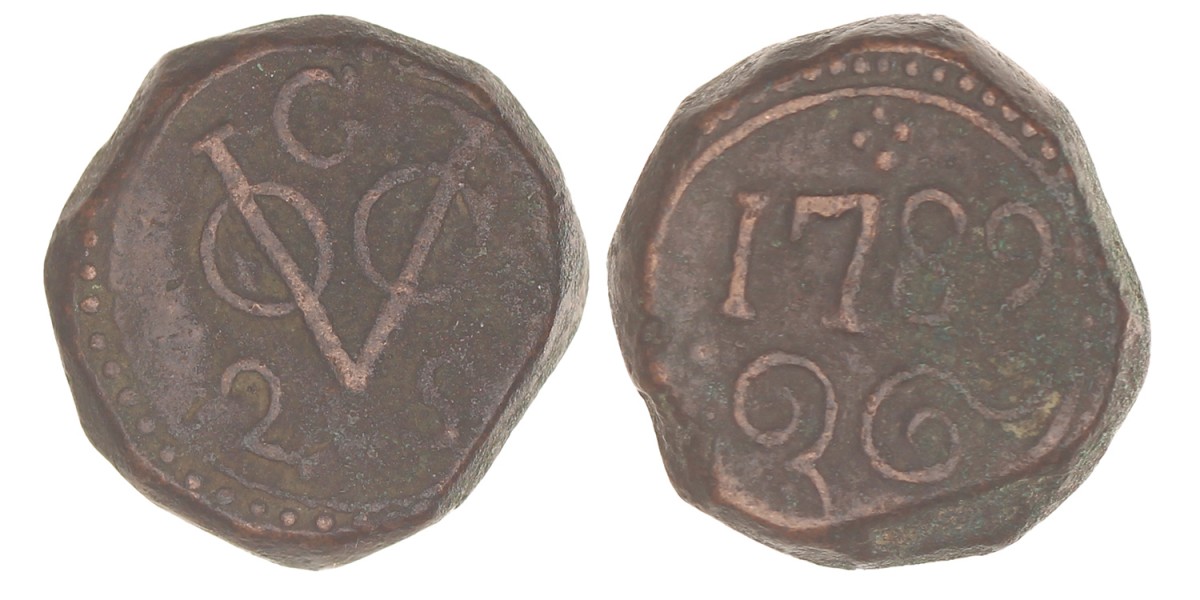 2 Stuiver. V.O.C. Ceylon. 1789. Zeer Goed / Fraai.