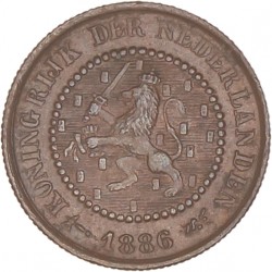 ½ Cent. Willem III. 1886. Prachtig / UNC.
