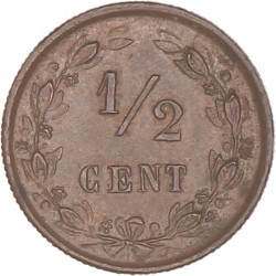 ½ Cent. Willem III. 1886. Prachtig / UNC.