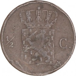 ½ Cent. Willem I. 1829U. Zeer Fraai +.