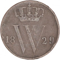 ½ Cent. Willem I. 1829U. Zeer Fraai +.
