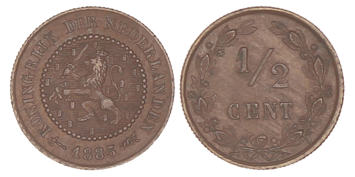 ½ Cent. Willem III. 1883. FDC.