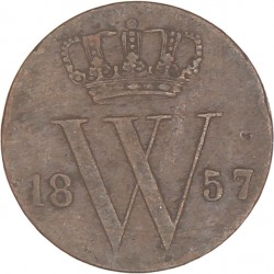 ½ Cent. Willem III. 1857. Zeer Fraai.